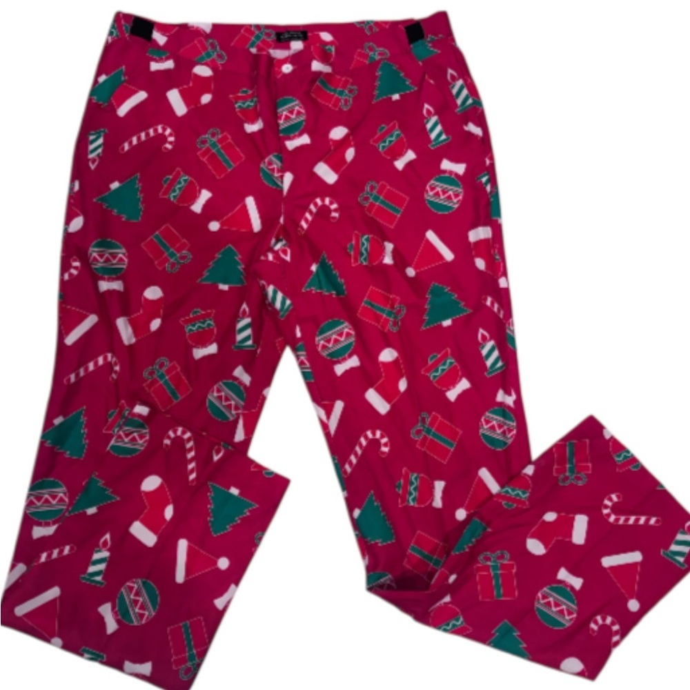 Festive Red Green Christmas Pants Size XL
